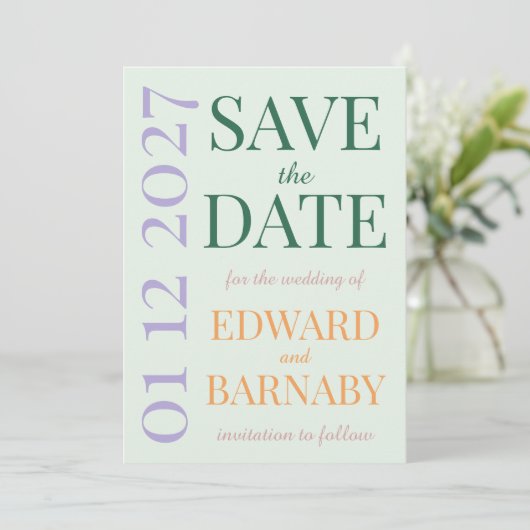 oversize letters Garden Party Save The Date (Staand voorkant)
