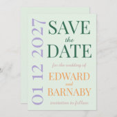 oversize letters Garden Party Save The Date (Voorkant / Achterkant)