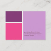 Oversize modern kleurenblok paarse professional visitekaartje (Achterkant)