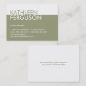 Oversize twee toon kleur blok groen professional visitekaartje (Voorkant / Achterkant)