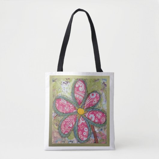 Oversized Bloem Tote Bag (Voorkant)