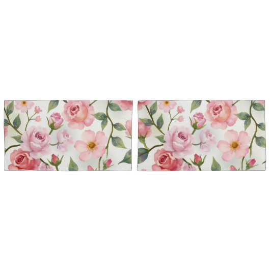 Oversized bloemen in roze kussensloop (Voorkant-Set)