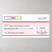 Oversized donatiecheck met bedrijfslogo poster (Voorkant)