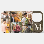 Oversized Initial 6 Foto Collage Rustieke Hout Case-Mate iPhone Case (Achterkant (horizontaal))