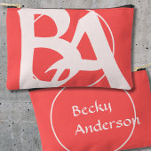 Oversized Initialen in rosé en rood Etui