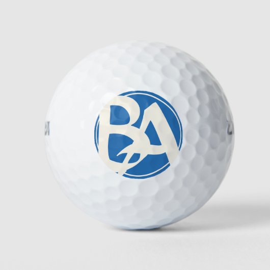 Oversized Initialen in wit en blauw Golfballen (Voorkant)