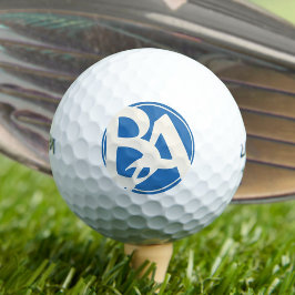 Oversized Initialen in wit en blauw Golfballen