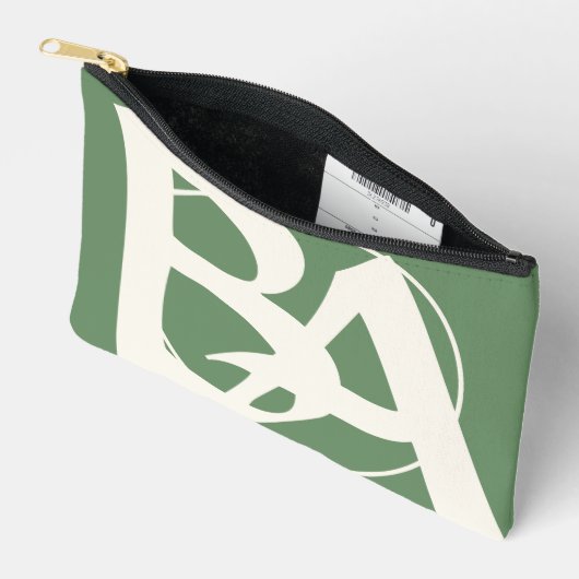 Oversized Initialen in Wit en Groen Etui (Open)