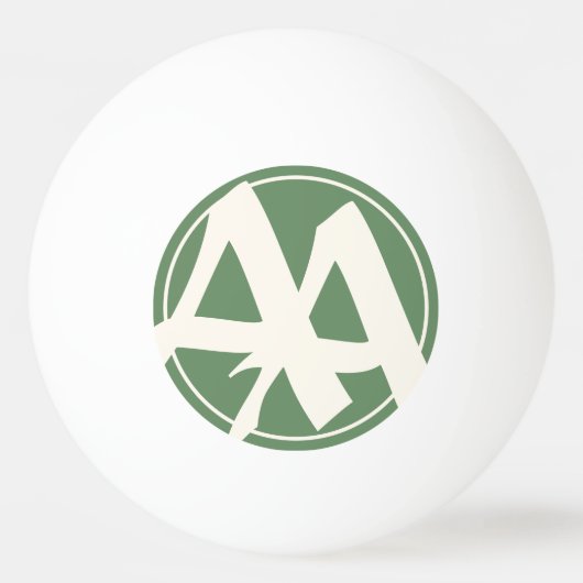 Oversized Initialen in wit en groen Pingpongbal (Voorkant)
