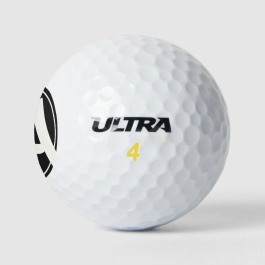 Oversized Initialen in wit en zwart Golfballen (Logo)
