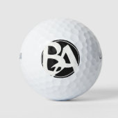 Oversized Initialen in wit en zwart Golfballen (Voorkant)