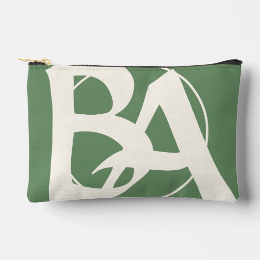 Oversized Initials in White and Green Etui (Voorkant)