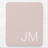 Oversized Monogram Initialen Roze Muismat (Voorkant)
