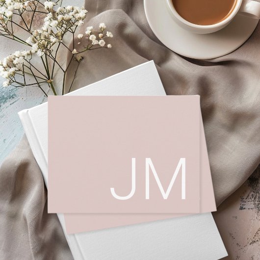 Oversized Monogram Initialen Roze Notitiekaartje