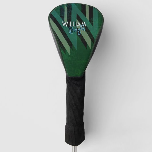 Oversized Monogram Naam Modern Groen Golfheadcover (Voorkant)