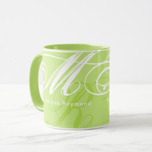 Oversized Monogram Printed-All-Over Limoen Mok (Voorkant links)