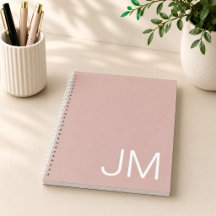 Oversized Monogrammed Initials Roze Notebook
