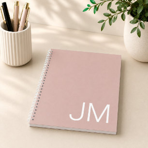 Oversized Monogrammed Initials Roze Notebook Notitieboek