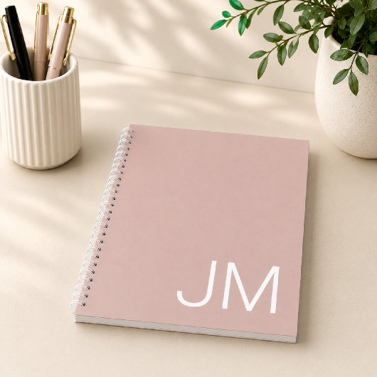 Oversized Monogrammed Initials Roze Notebook Notitieboek