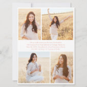 Oversized Photo Collage Blush Pink Graduation Aankondiging (Achterkant)