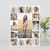 Oversized Photo Collage Modern Overlay Graduation Aankondiging (Staand voorkant)
