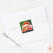 Oversized Santa Hat Cat Sticker – Cute Hidden Eyes (Envelop)