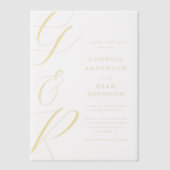 Oversized Script Monogram Wedding Vellum Uitnodigingen (Voorkant)
