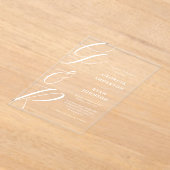 Oversized scriptmonogram transparant acryl uitnodigingen (Laagn)