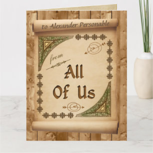 Oversized van ons allemaal  Scroll Aangepaste naam Kaart