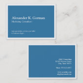 Oversized witte rand massief kobalt blauw klassiek visitekaartje (Voorkant / Achterkant)