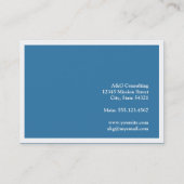 Oversized witte rand massief kobalt blauw klassiek visitekaartje (Achterkant)