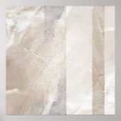 Oversized zachte neutrale pastelstreep Art Print (Voorkant)