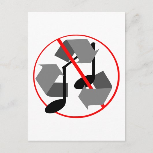 Overspeelde gerecycleerde muziek briefkaart (Voorkant)