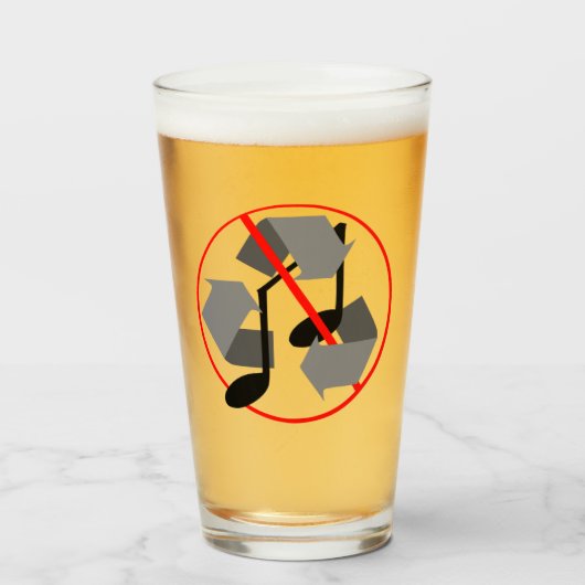 Overspeelde gerecycleerde muziek glas (Voorkant gevuld)