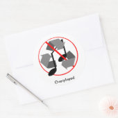 Overspeelde gerecycleerde muziek ronde sticker (Envelop)