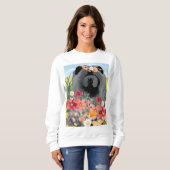 OVERSPOELD MET LICHT Zwart - Blauw Chow Dog  shirt (Voorkant volledig)