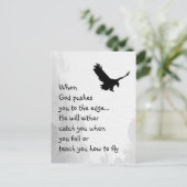 Overspoeld naar de rand God vangt of leert vliegen Briefkaart (Staand voorkant)