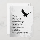 Overspoeld naar de rand God vangt of leert vliegen Briefkaart (Voorkant / Achterkant)