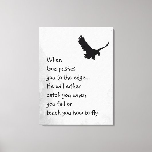 Overspoeld naar de rand God vangt of leert vliegen Canvas Afdruk (Voorkant)