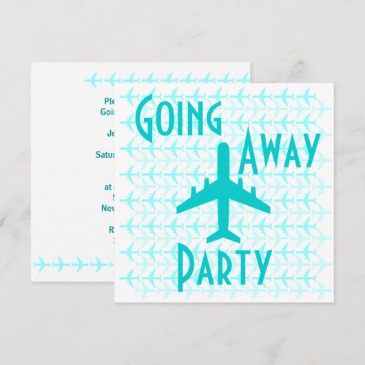 Overstapkaartenvliegtuig Blauwgroen Kaart (Voorkant / Achterkant)