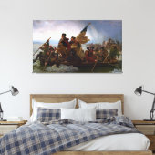 Oversteek Delaware 1776: Generaal George Washingto Canvas Afdruk (Insitu (Slaapkamer))