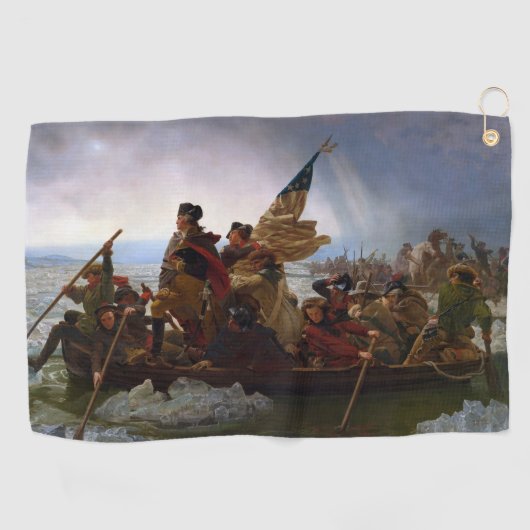 Oversteek Delaware 1776: Generaal George Washingto Golfhanddoek (Horizontaal)