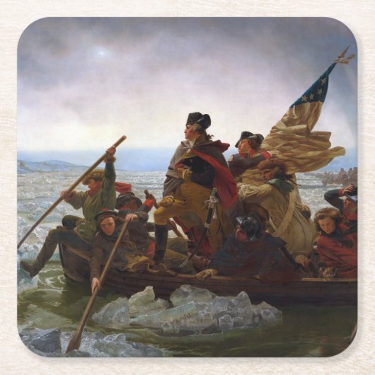 Oversteek Delaware 1776: Generaal George Washingto Kartonnen Onderzetters (Voorkant)