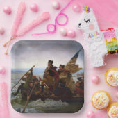 Oversteek Delaware 1776: Generaal George Washingto Papieren Bordje (Feest)