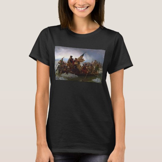 Oversteek Delaware 1776: Generaal George Washingto T-shirt (Voorkant)