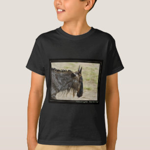 Oversteek Masai Mara, Kenia - Gnu of Wildebeest po T-shirt