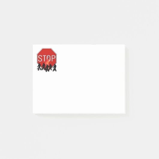 Overstekende Bewaker met Kinderen & Stopbord Post-it® Notes (Voorkant)