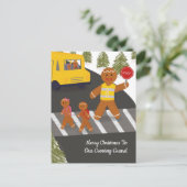 Overstekers Kerst Oversteek Plaatsbeambte Post Briefkaart (Staand voorkant)