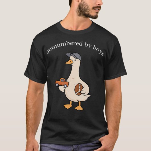 Overstelpt Door Jongens Moeder Gans Moederdag T-shirt (Voorkant)