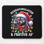 Overstimulated And Festive Af Feral Raccoon Lights Muismat (Voorkant)